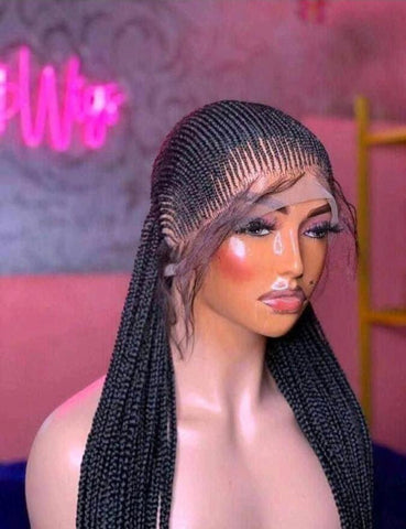 30” Long Tiny Braids Black