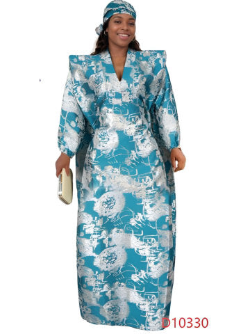 Blue Elegant bespoke damask free gown