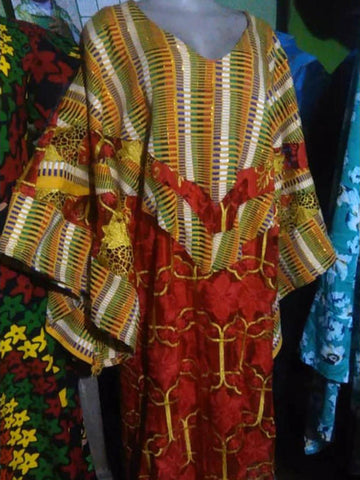 Elegant Customized Red Lace Dress With Ashoke Top (Free Size)