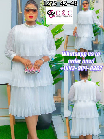 Elegant Short Gown White (Size 44)