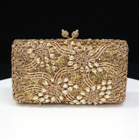 Elegant bespoke clutch evening gold purse