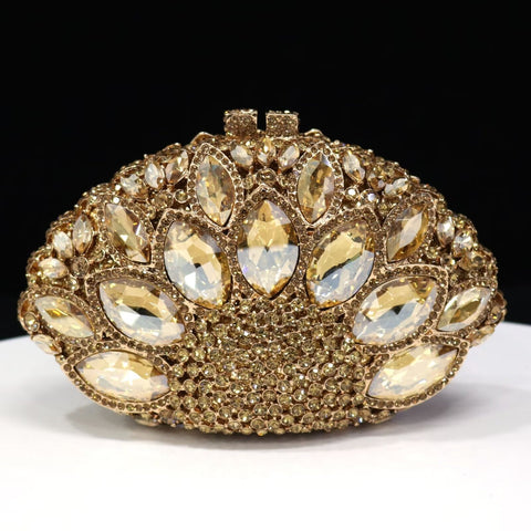 Elegant bespoke clutch metallic gold evening purse