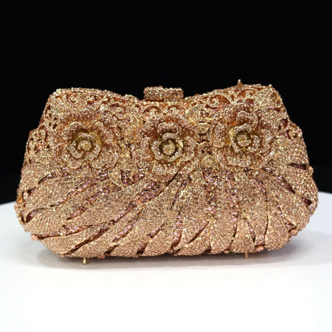Elegant bespoke clutch rose gold evening purse