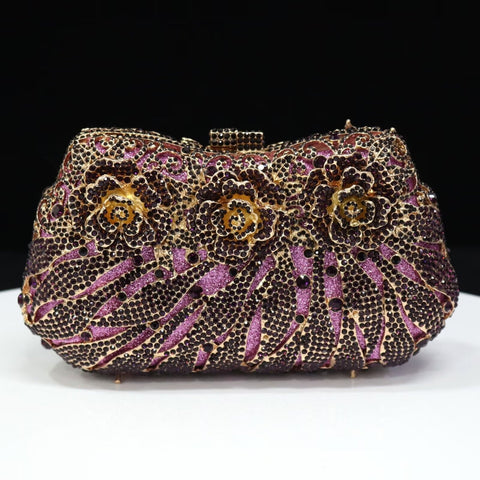 Elegant bespoke clutch royal purple evening purse