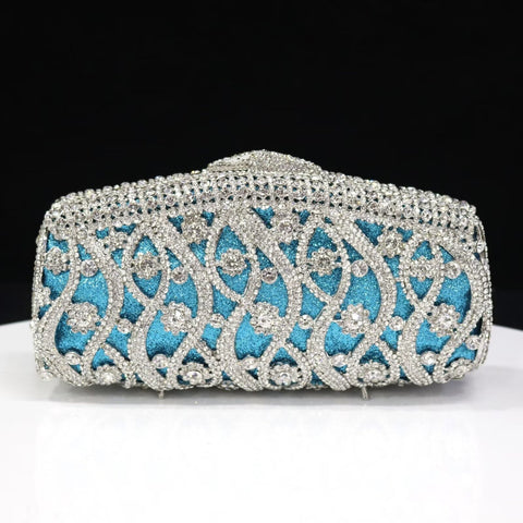 Elegant bespoke clutch sky blue evening purse