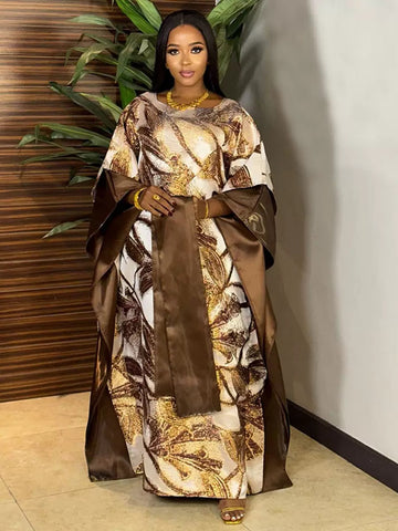 Elegant bespoke damask free gown