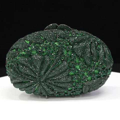 Elegant bespoke green clutch evening purse