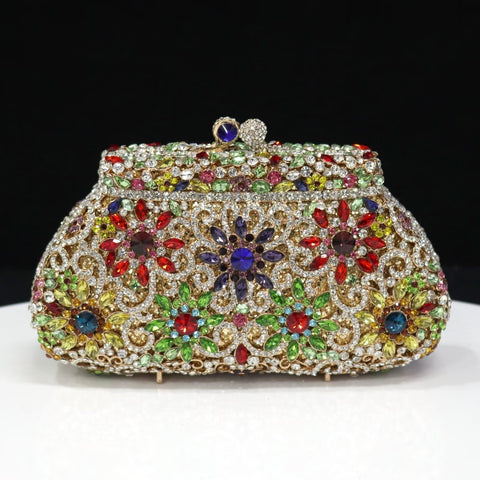 Elegant bespoke multi-color clutch evening purse