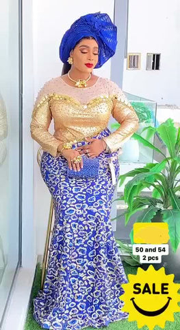 Elegant bespoke party dress with gold beads & stones Size 44