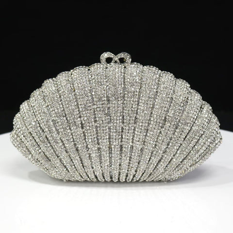 Elegant bespoke silver clutch evening purse