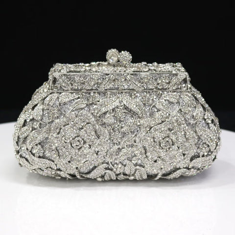 Elegant bespoke silver evening purse