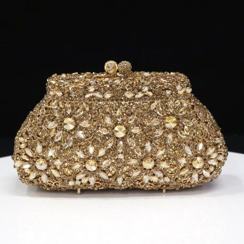 Elegant bespoke yellow-gold clutch evening purse