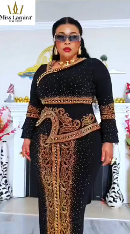 Elegant Stretchy Black Dress (Size 46)