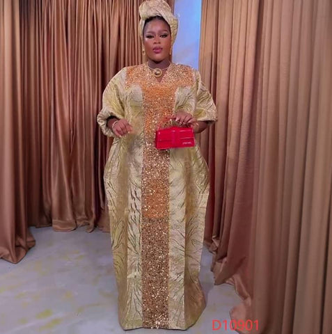 Gold Elegant bespoke damask free gown
