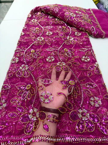 5 Yards Multicolor Beaded Lace