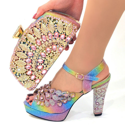 Multi Colored Shoes and Bag